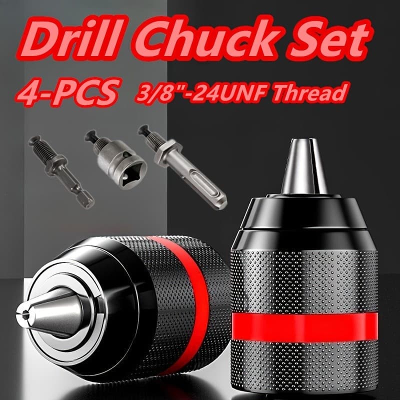 Mandril Sem Chave 3/8" – Adaptadores SDS+/Hex/Quadrado p/ Furadeira de Impacto