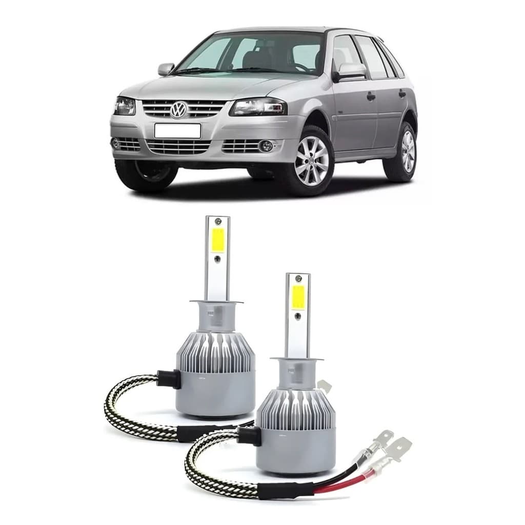 Par Lampada Super LED Farol de Milha Gol Parati Saveiro G4 2006 2007 2008 2009 2010 2011 2012 2013 2014 6000k H3