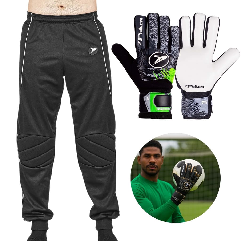 Kit Goleiro Calça + Luva Infinity Poker Conforto e Proteção