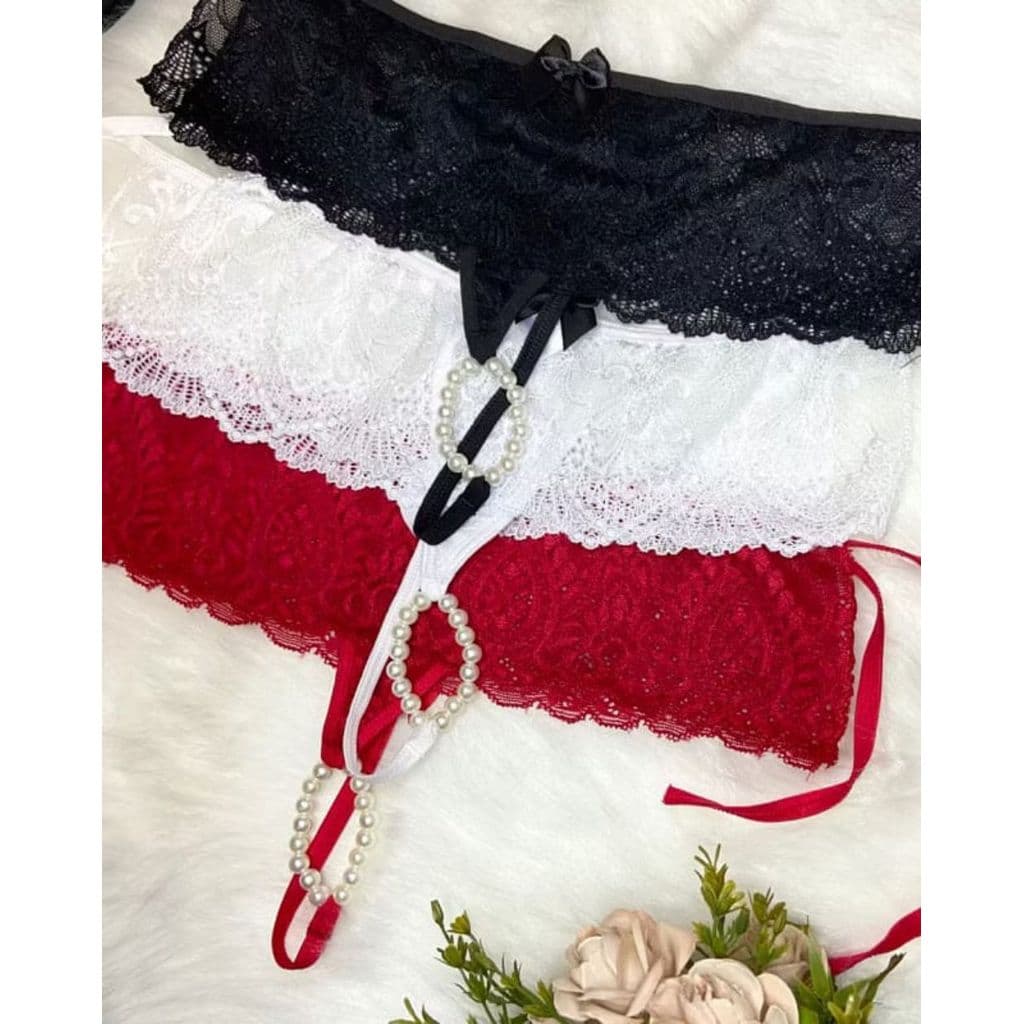 Calcinhas Tailandesa Ajustável em Renda e com Laços - Sofia
