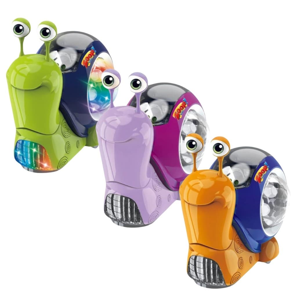 Brinquedo Infantil Caracol Bate E Volta Com Som E Luz cores
