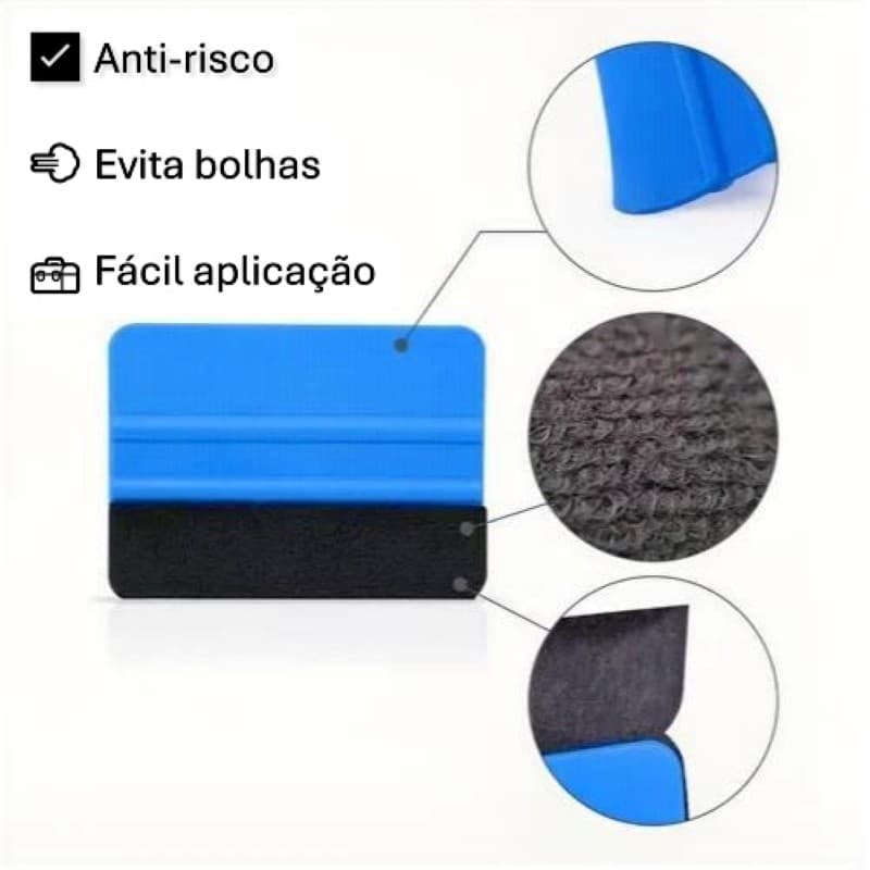 Kit para Colar Papel de Parede Estilete Afiado + Espátula com Feltro Anti-Risco