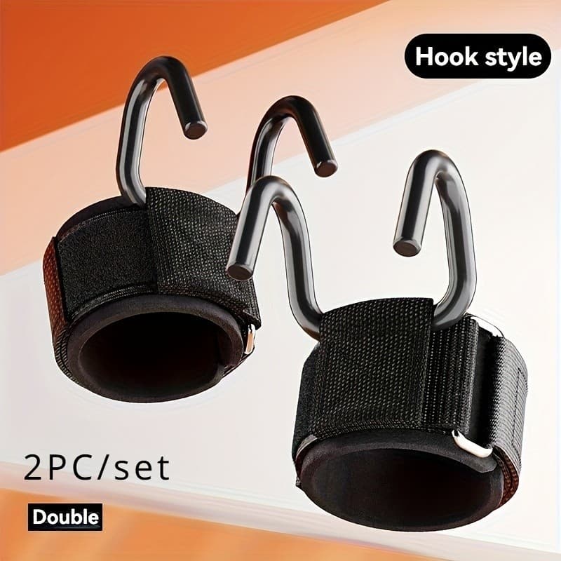 Luva Gancho Strap com Garra de Aço para Treino de Musculação Par