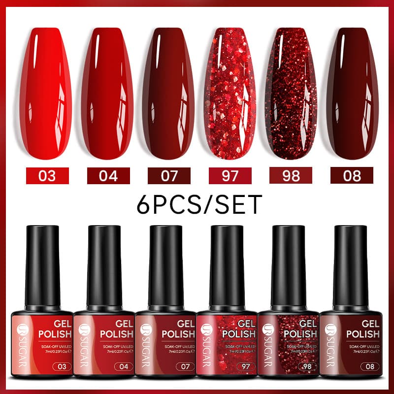 UR SUGAR 6 Cores Conjunto De Esmaltes Em Gel De Esmalte Todas As Estações Arte De Unhas Embeber Kit LED Manicure Para