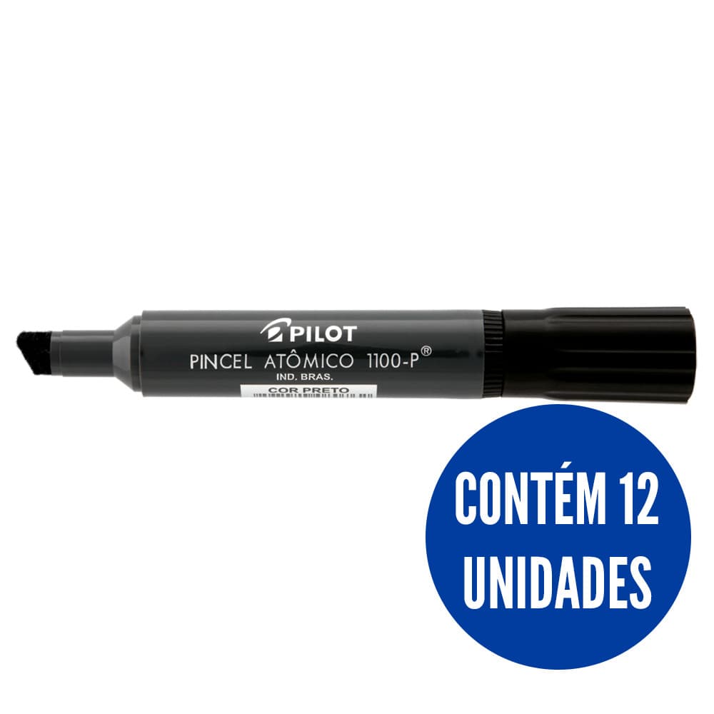 Caixa Pincel atômico recarregável preto 1100-P c/12 Pilot