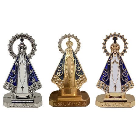 Kit 5/10/15 Carruagem de Nossa Senhora Aparecida em Metal - Adesivo para Carro com Fita Adesiva Dupla Face