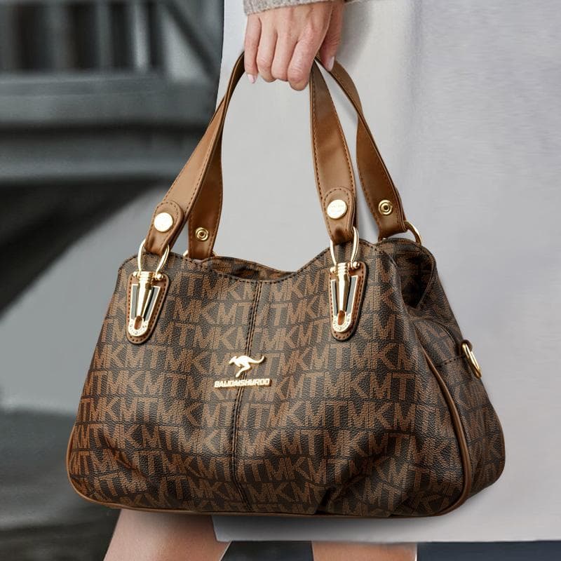 Bolsa feminina de couro genuíno de grande capacidade 2026 Novo estilo elegante All-Match bolsa mensageiro de um ombro at