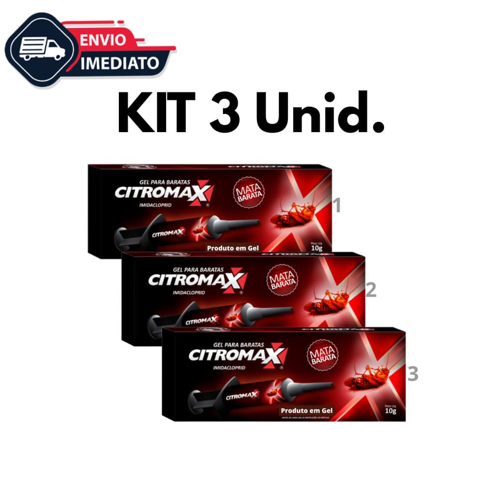 Seringa Remedio Mata BARATAS em Gel Kit com 3 caixas