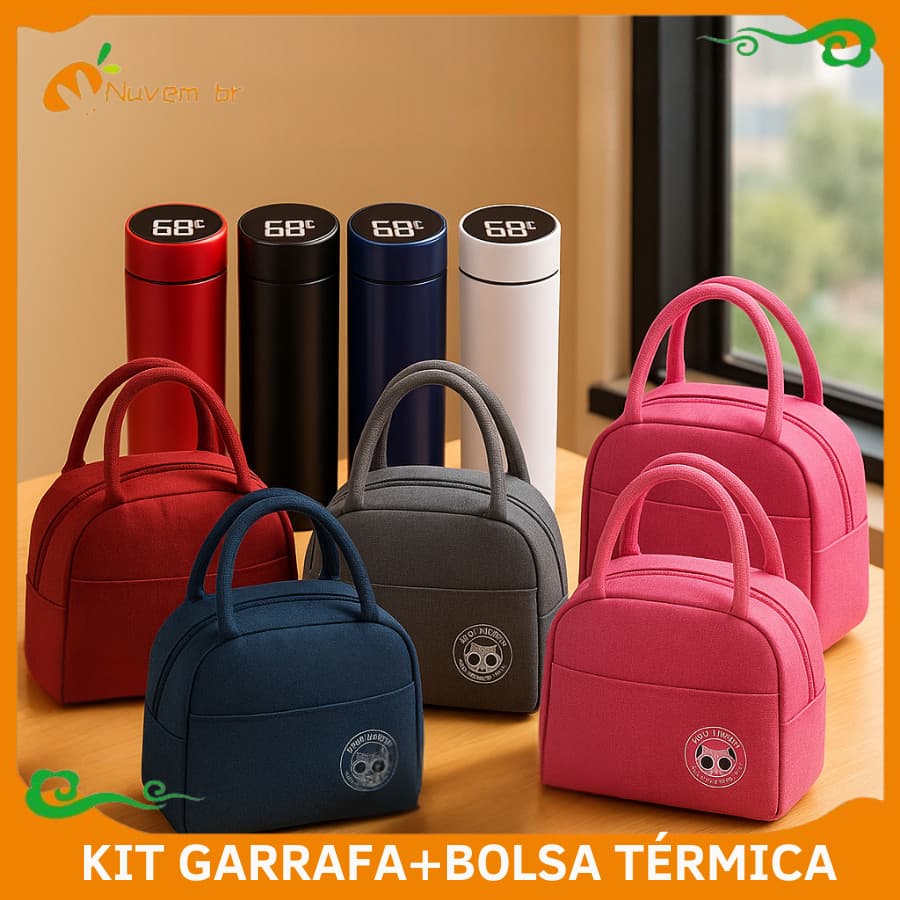 Bolsa Térmica Portátil Marmita Viagem Necessaire Lancheira Térmica Com Isolamento Térmico
