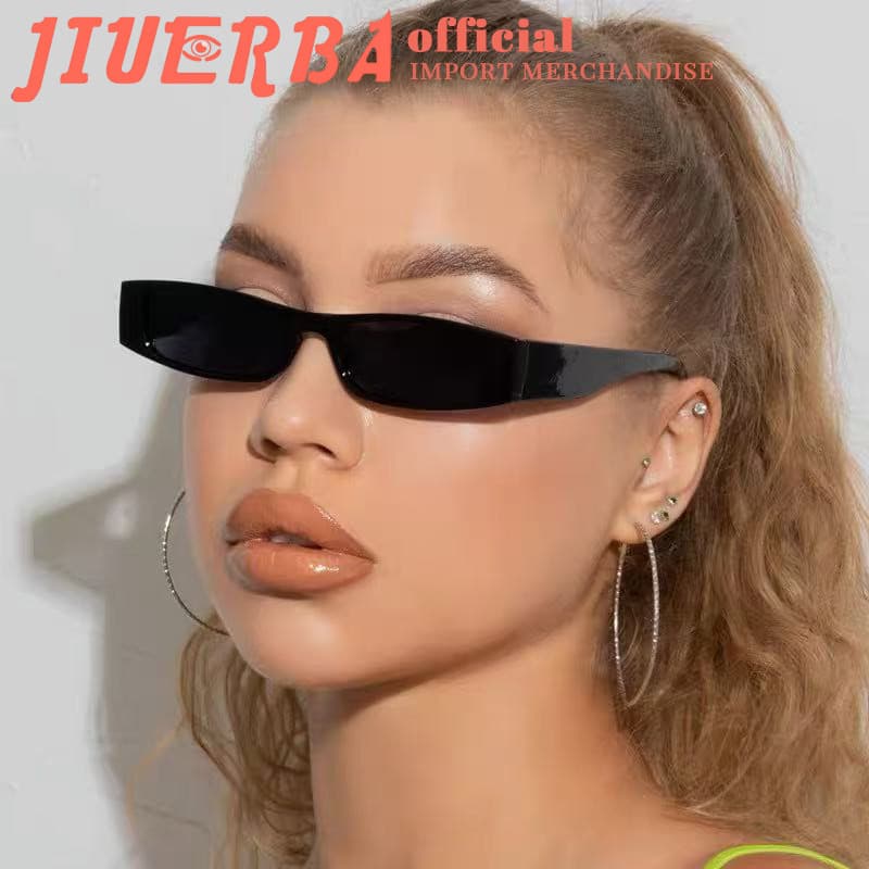 JIUERBA Moda Óculos De Sol Vintage Tendência Pequena Armação Retângulo Retangular Mulheres UV400