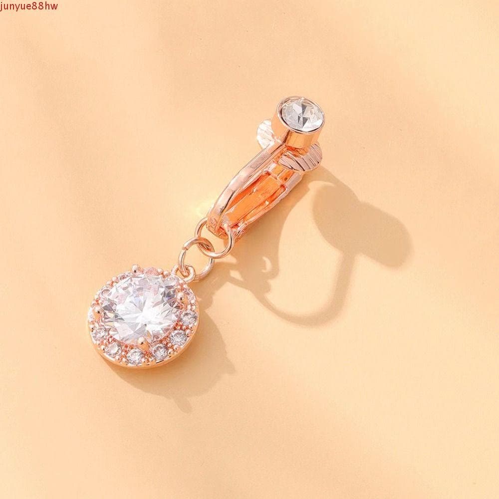 JUNYUE Umbigo Sem Piercing , Clipe De Barriga Falso De Zircônia Perfurada Com Strass , Anel Multicolorido