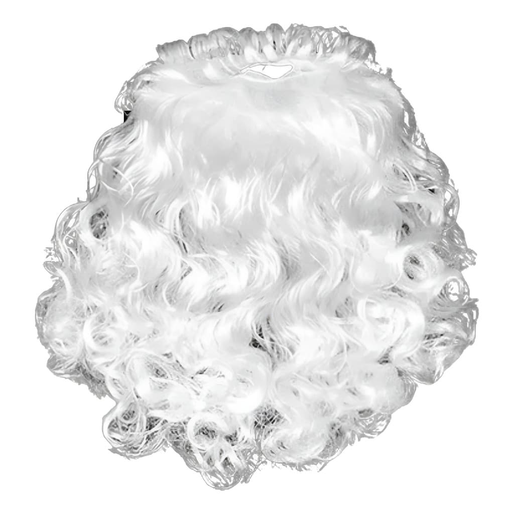 Barba Papai Noel Branca Longa Natal Fantasia Bigode Cacheada