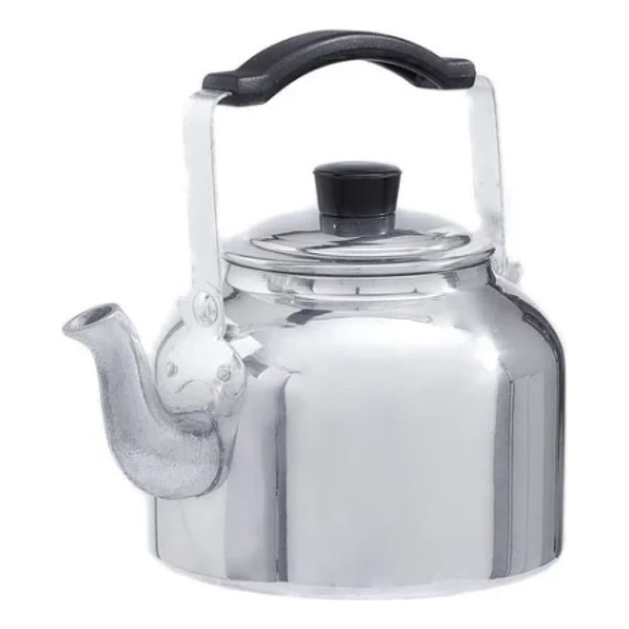 Chaleira 20Cm Polida Alumínio 2,9l Grande Café Leiteira Bule Prateado
