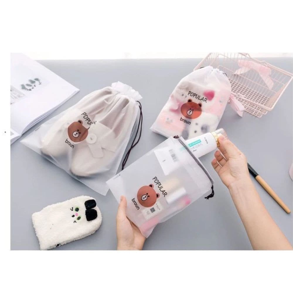 kit 5 Sacos a prova da agua Reutilizável Multifuncional Estampas Diversas Viagem Para Guardar Coisas Diversas
