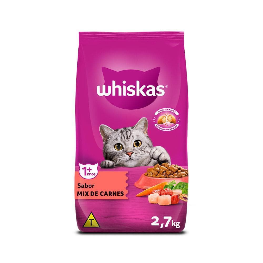 Ração Mix de Carnes Gatos Adultos 2,7 kg Whiskas