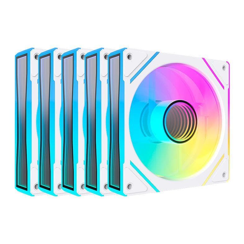 Kit Ventoinhas Acegeek Chroma, ARGB, 5x120mm, Branco, AG-CHROMA5X1-WH