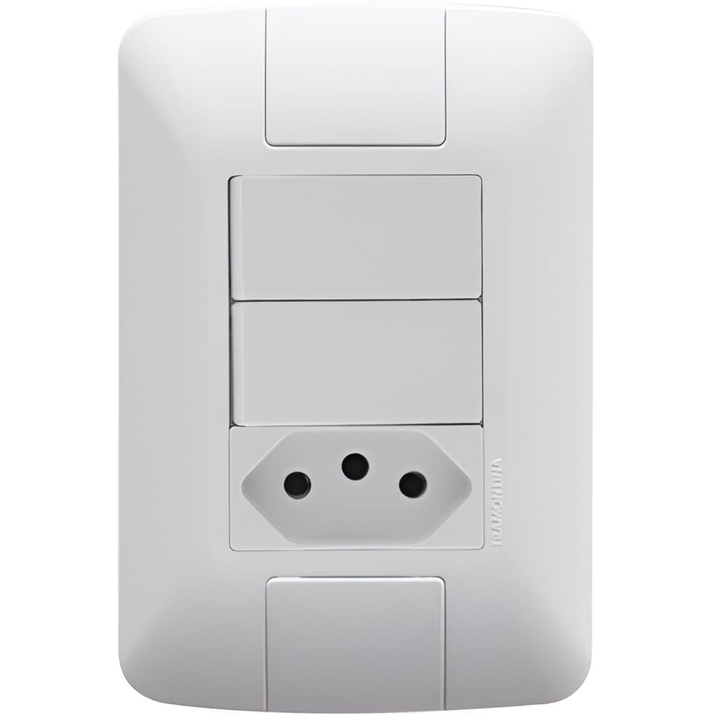 Interruptor Duplo Simples 6a + Tomada 20a 4x2 Tramontina