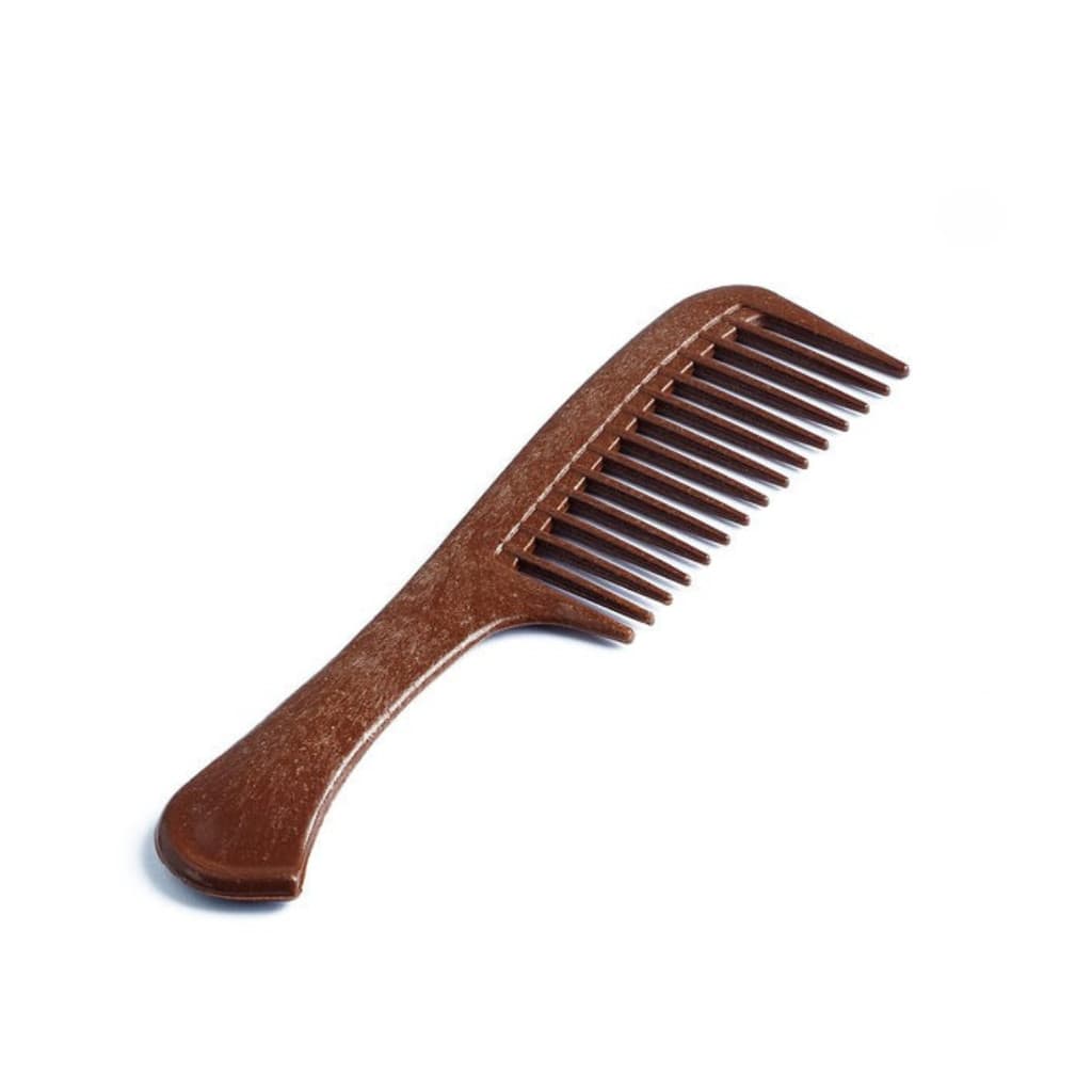 Pente Afro Médio Dentes Largos para Cabelos Crespos Cacheados Organic Line Cor Imbuia Escuro