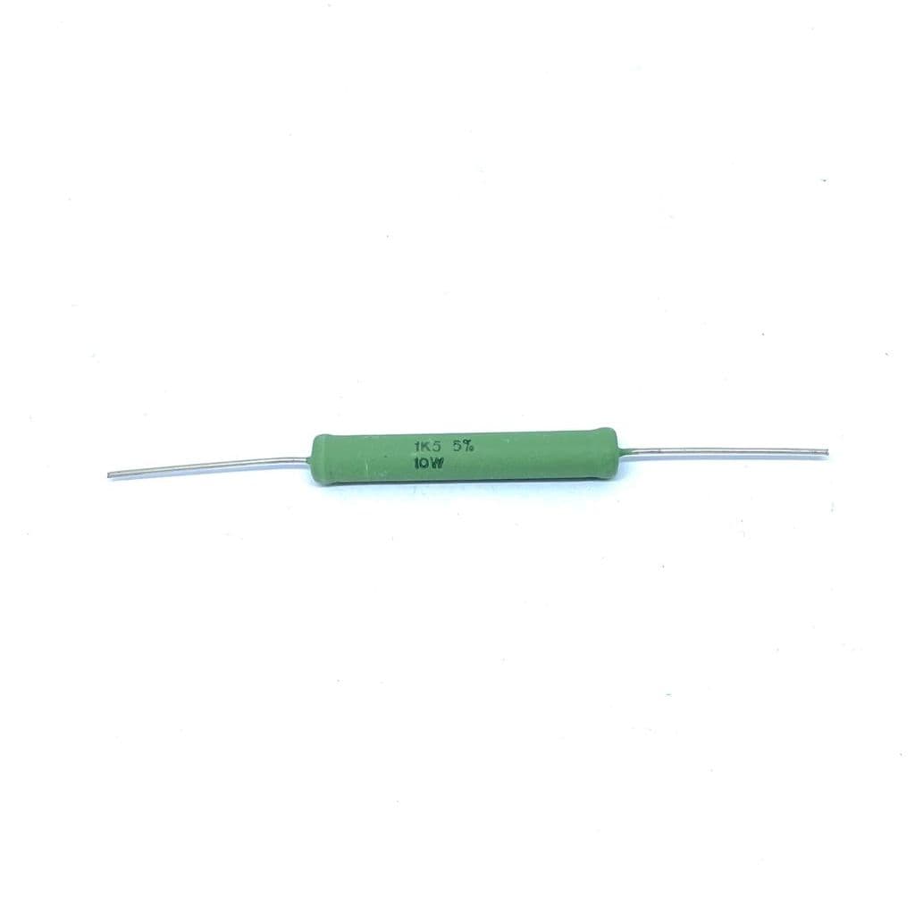 KIT COM 05 PEÇAS - RESISTOR 1K5 10W 5% AXIAL 7X41MM AC-10 TELEWATT (1,5K 10W AC10)