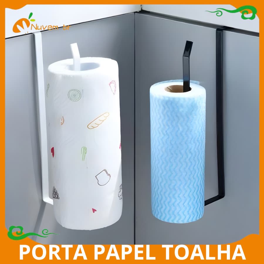 Porta Papel Toalha de Cozinha em Inox – Suporte Moderno para Armário, Bancada ou Pia, Encaixe Prático e Resistente