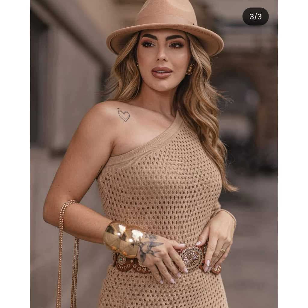 Vestido Feminino Tricot Modal Curto Casual Nula Manga Mula Manca moda verão