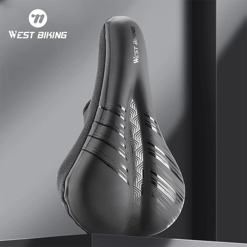 Capa de Selim de Bicicleta WEST BIKING em Gel de Silicone, Impermeável, Couro PU, Espuma de Memória Espessa, Antiderrapa