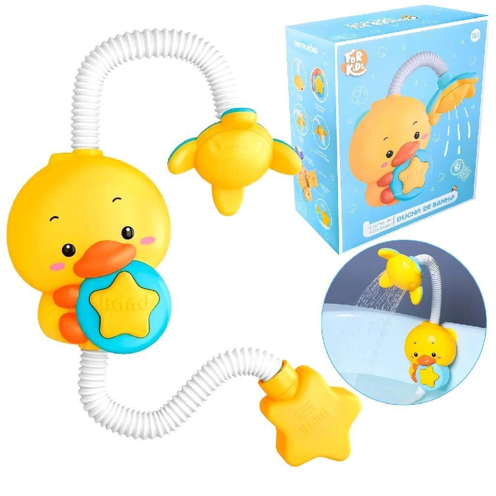Ducha Chuveirinho Infantil Patinho Para Banho Bebê Divertido Com Ventosa Banheira