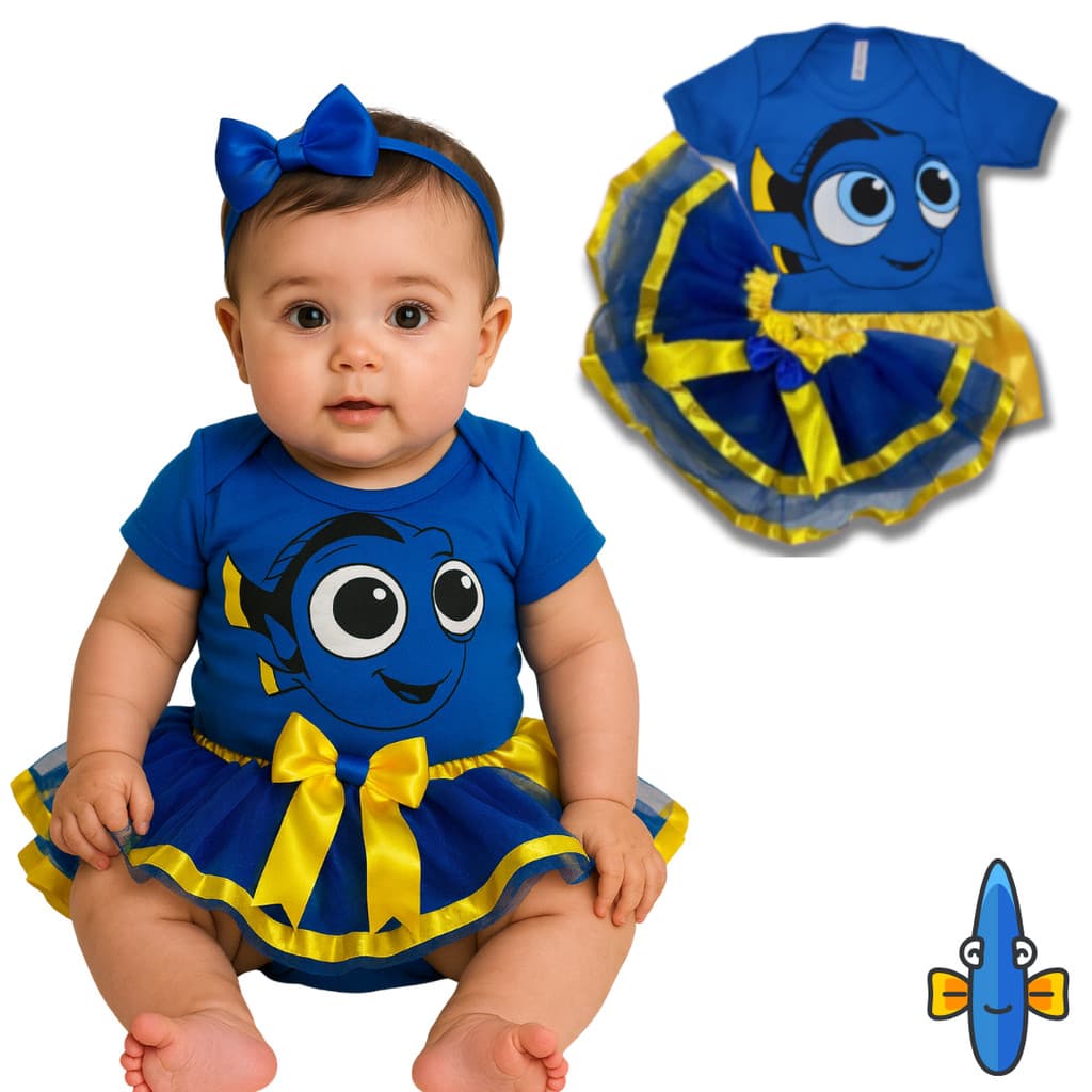 Body Bebê Infantil Unissex Mêsversário Temático Do Nemo e Dory Super Confortável Promoção