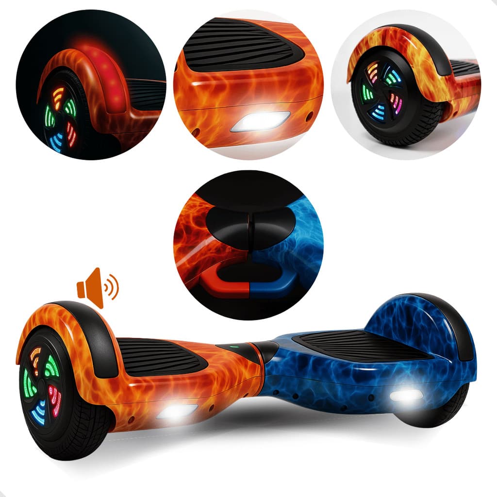 Hoverboard Eletrico P/ Menino Menina Criança Presente até 120kg Potente 500w Bluetooth Farol Rgb
