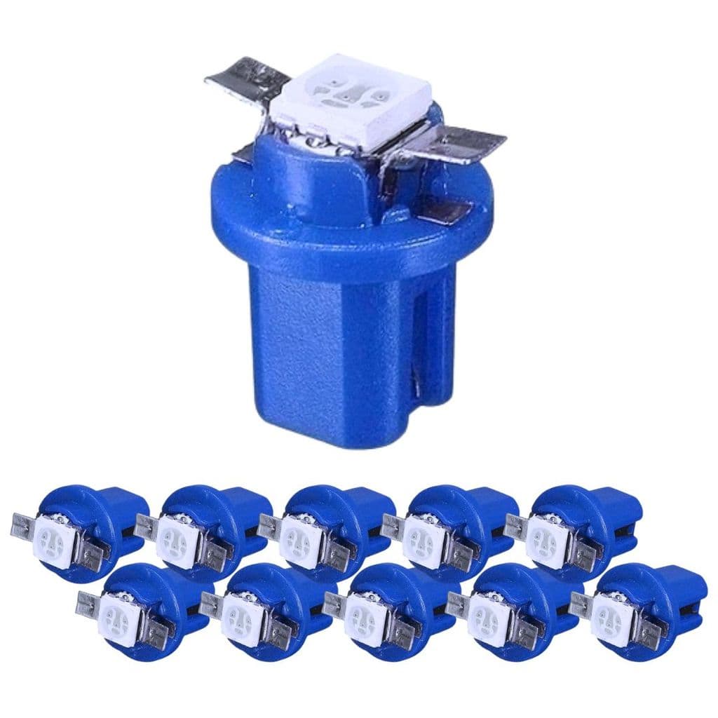 KIT 10 LAMPADA T5 B8.5 D 1 LED AZUL 12V
