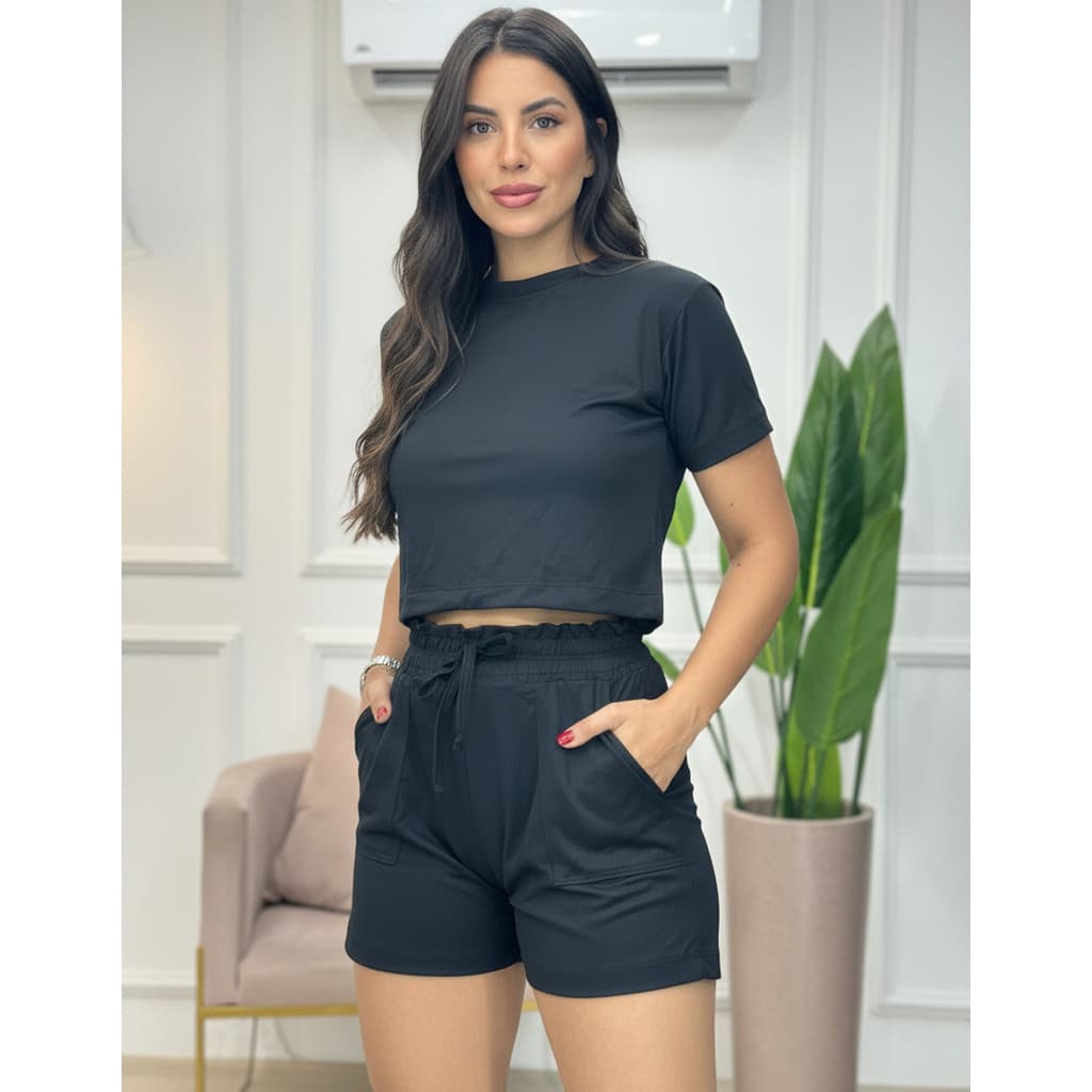 Conjunto Feminino  Croped E Short