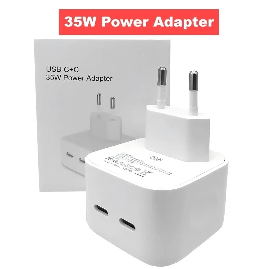 Carregador PD Duplo De 35W Adaptador USB C＋C Carregamento Rápido Para iPhone A2246l