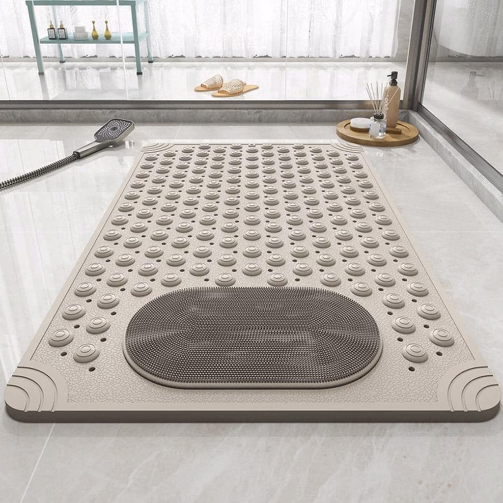 Tapete De Banheira Antiderrapante , Lavável À Máquina , Com Ventosas E Furos De Drenagem , Ideal Para Ou Piso De Banheir