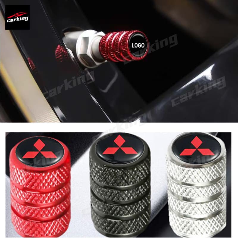 kit 4 Mitsubishi Tampinha Tampas Da Válvula De Pneu Bico Metal Alumínio Carro Biquinho, Moto, Bicicleta