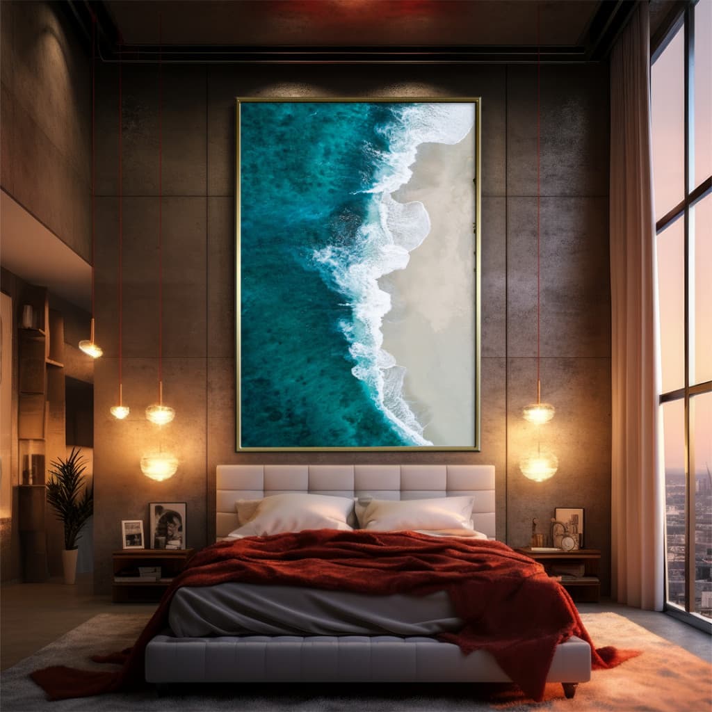 Quadro Decorativo GRANDE Alta Resolução Para Sala Quarto Escritório Quadro Costa Mar
