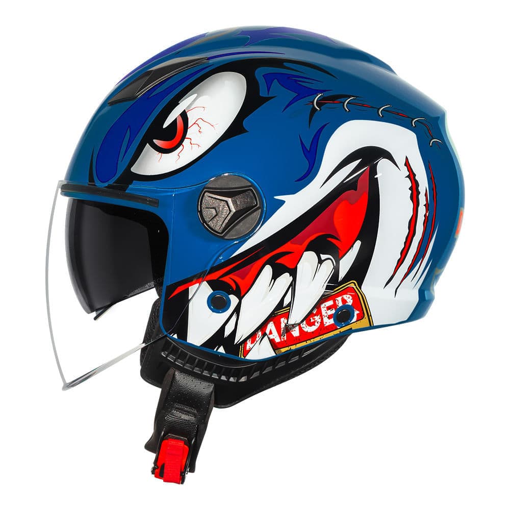 Capacete Moto Aberto Norisk Orion SV Danger Com Óculos Solar Interno Fumê