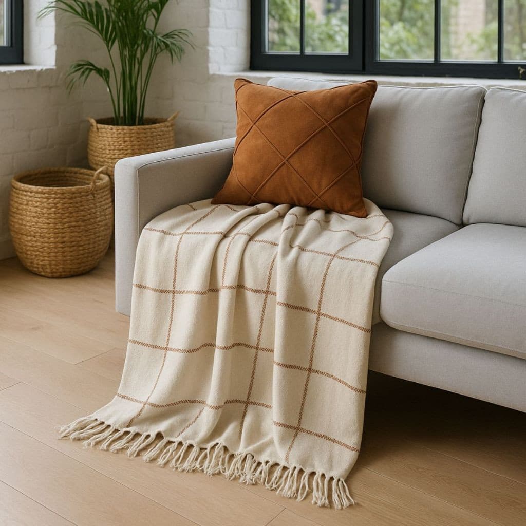 Manta Sofá Grande 100% Algodão 2,40x1,80 Capa Sofá Decoração Peseira Cama Super King Casa