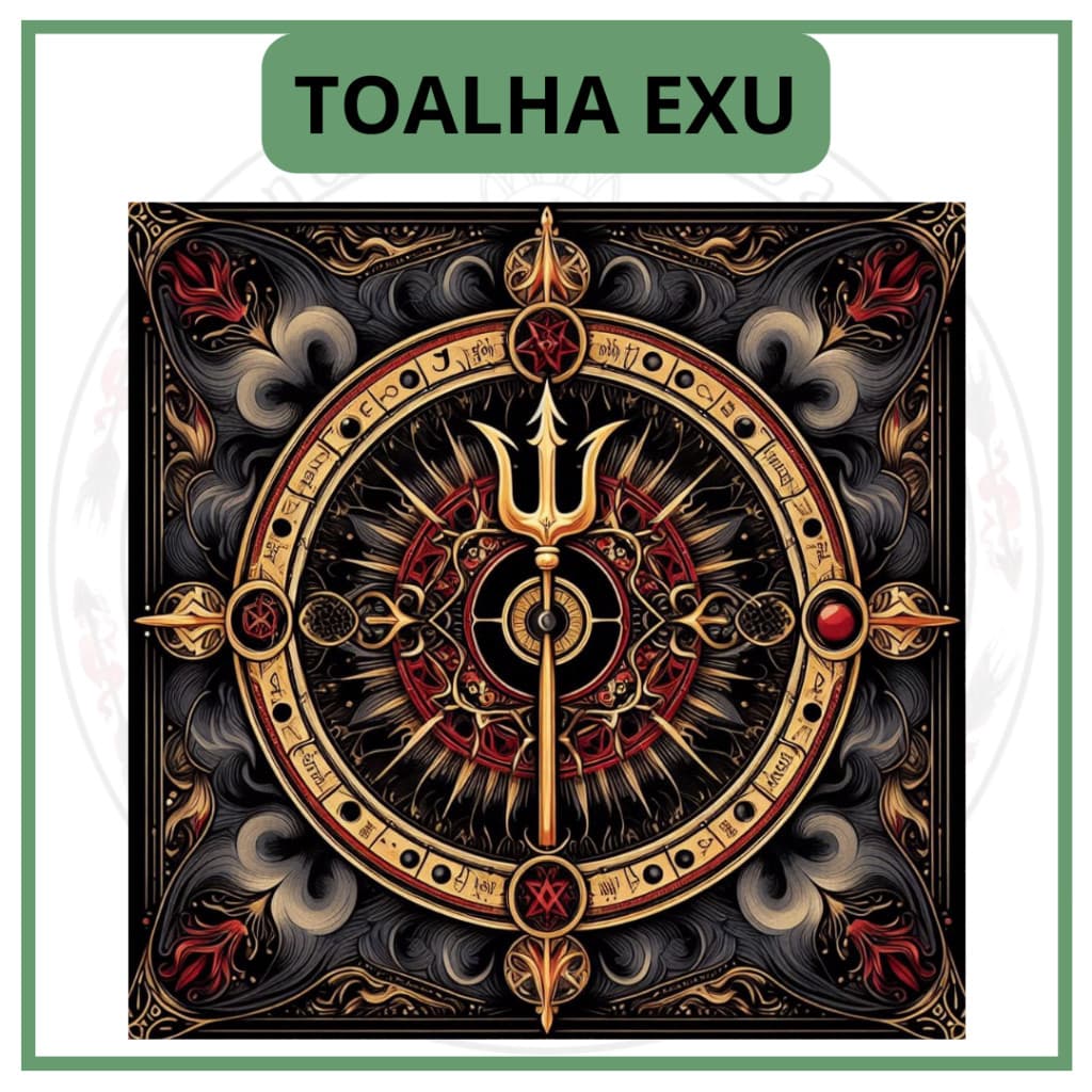 Toalha para Jogo de Tarot 0,70x0,70cm Exu