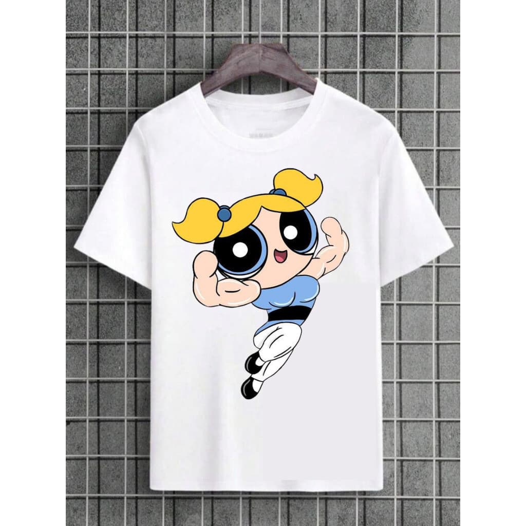 Camisa Camiseta Algodão Feminino  desenho Meninas Super Poderosas (Lindinha) - Envio Imediato 100% algodão T-shirt Premi