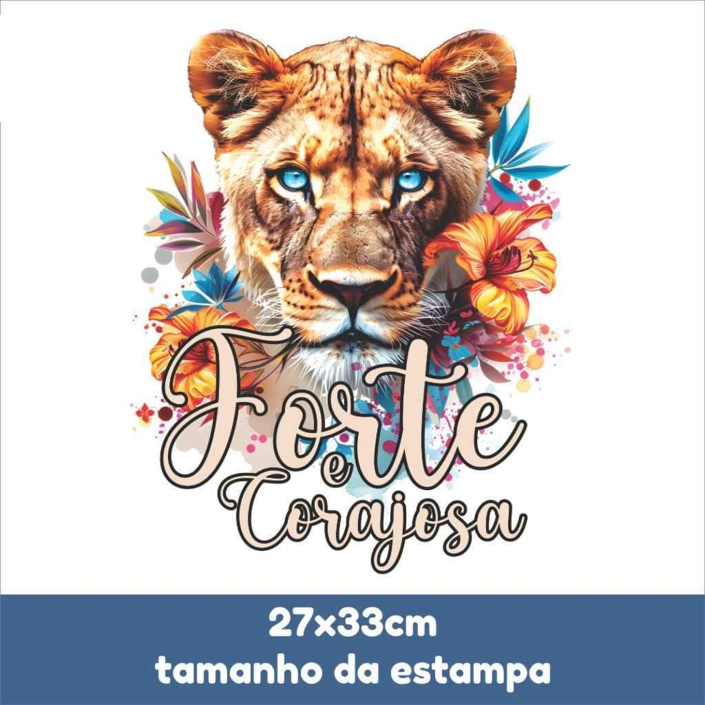 estampa cristã dtf têxtil forte corajosa aplica fácil com ferro de passar camiseta