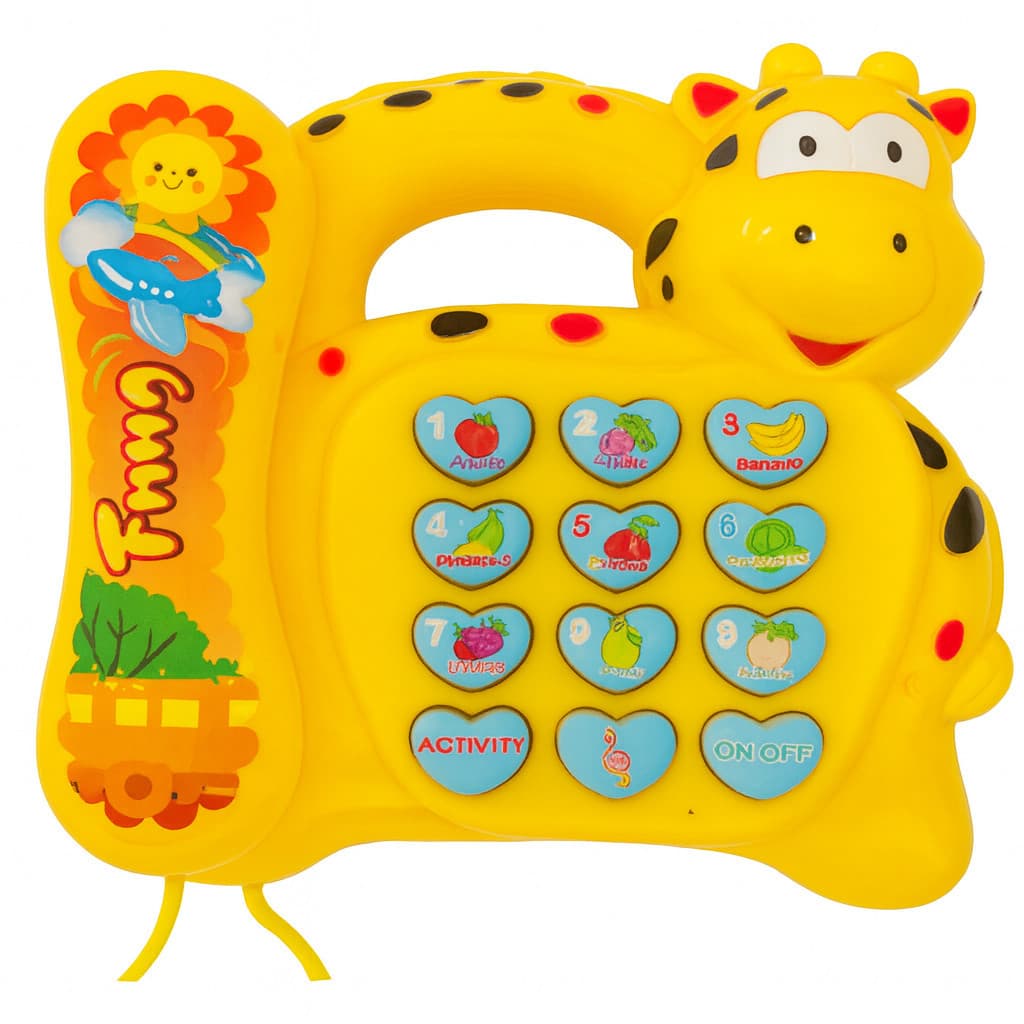 Telefone Girafa de Brinquedo 22 Teclas Interativas Diversão Garantida