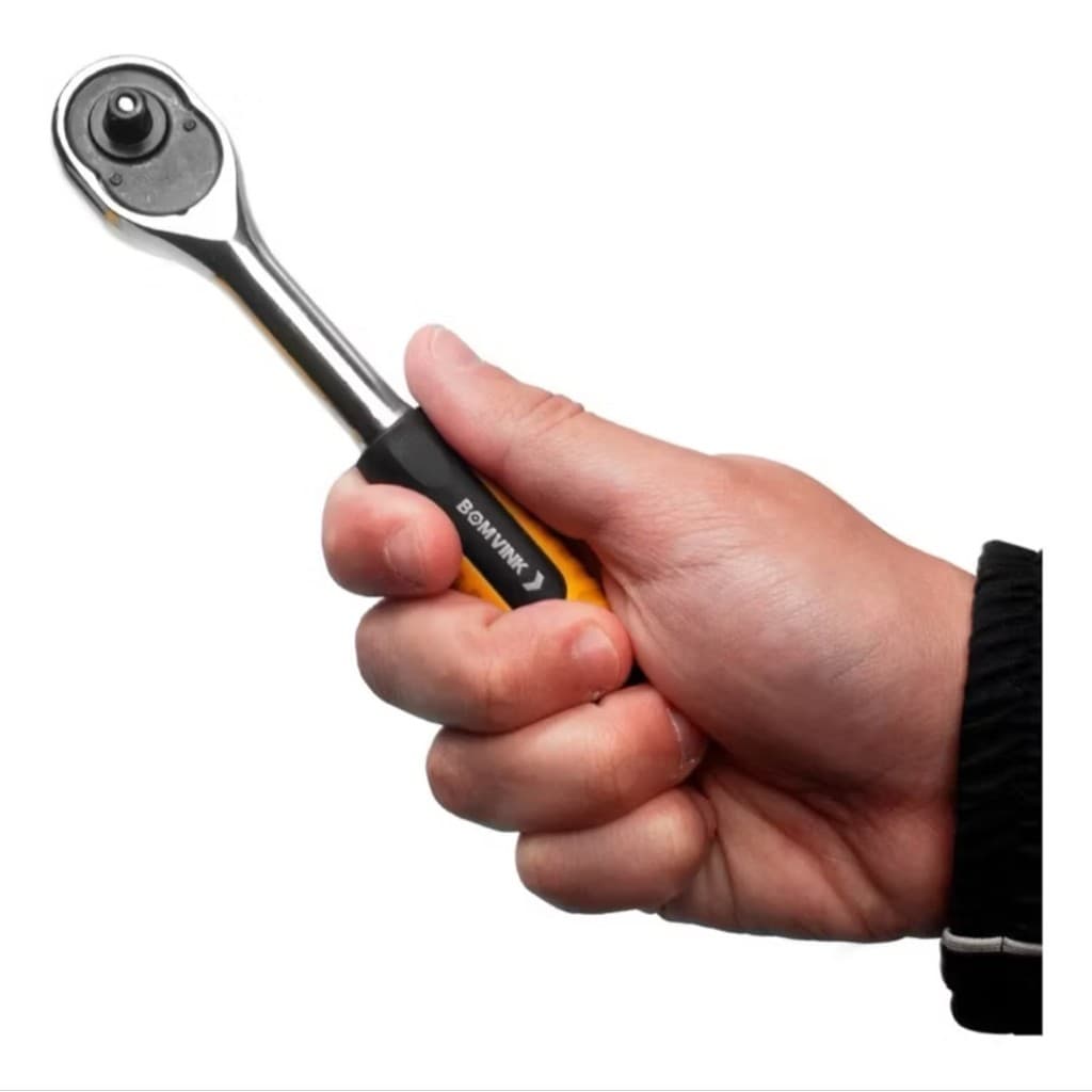 Catraca 1/4 Profissional – Aço Carbono – Reversível e Cabo Emborrachado