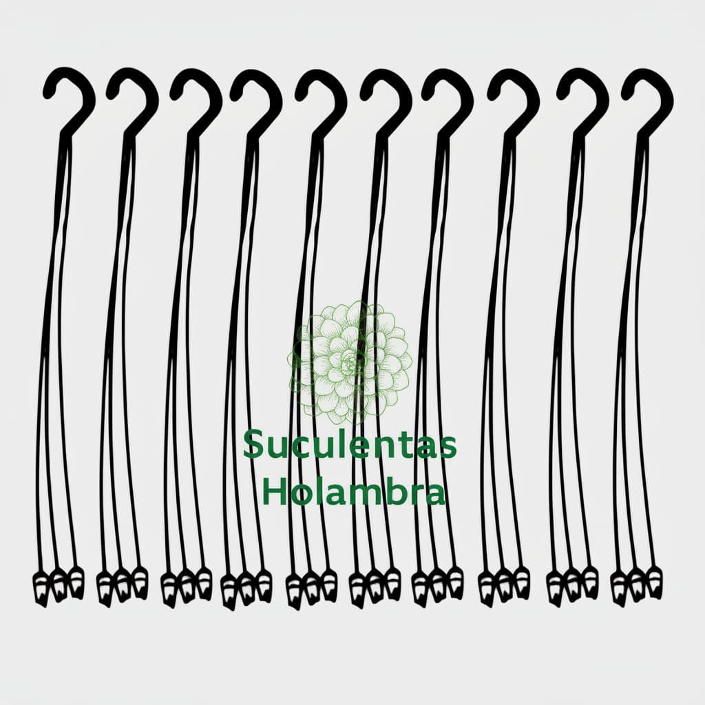 Kit 30 Hastes Alça 43 cm Cor Preta Pendurador de Plantas e Vasos