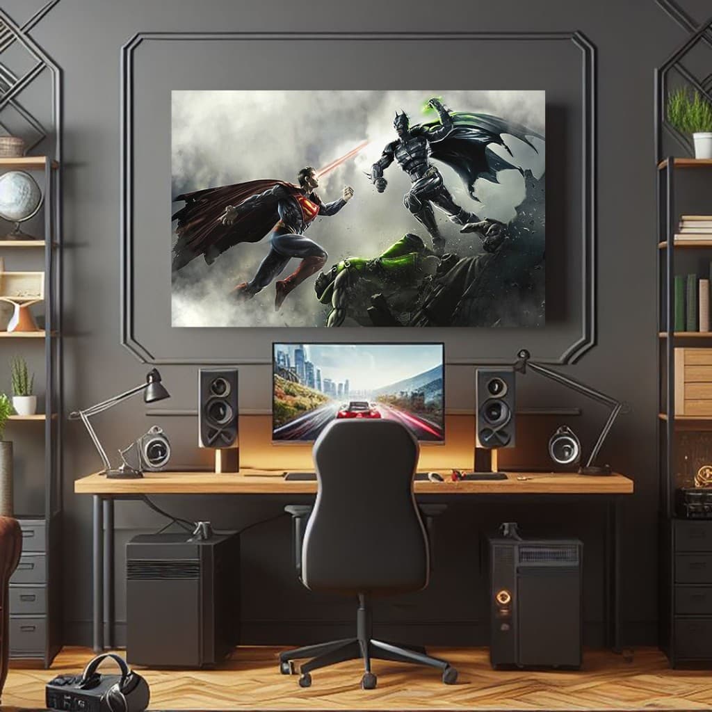 Quadro Decorativo GRANDE Alta Resolução Para Sala Quarto Escritório Batman VS Superman