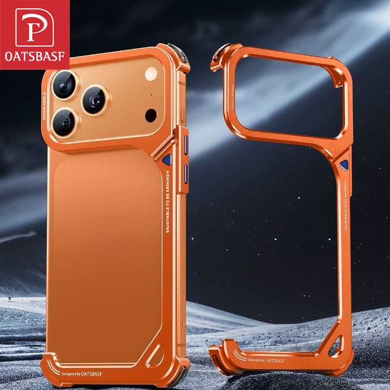OATSBASF Metal Minimalismo Capa De Telefone Para IPhone 17 Pro Max/17Pro