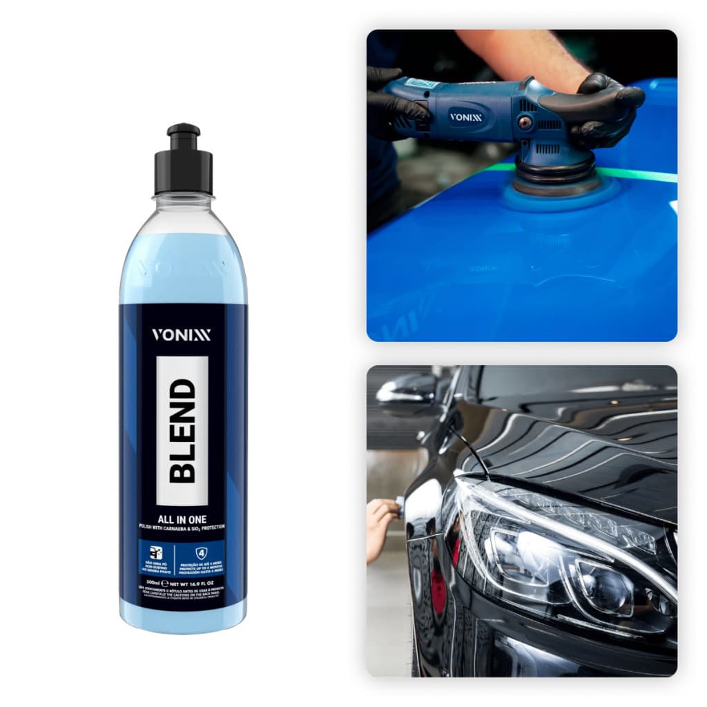 Polidor Automotivo Cera Limpadora Blend All In One 500ml Vonixx Polimento Sílica Carnaúba Tira Risco