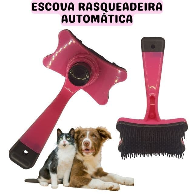 Escova Rasqueadeira Automática para Cães e Gatos