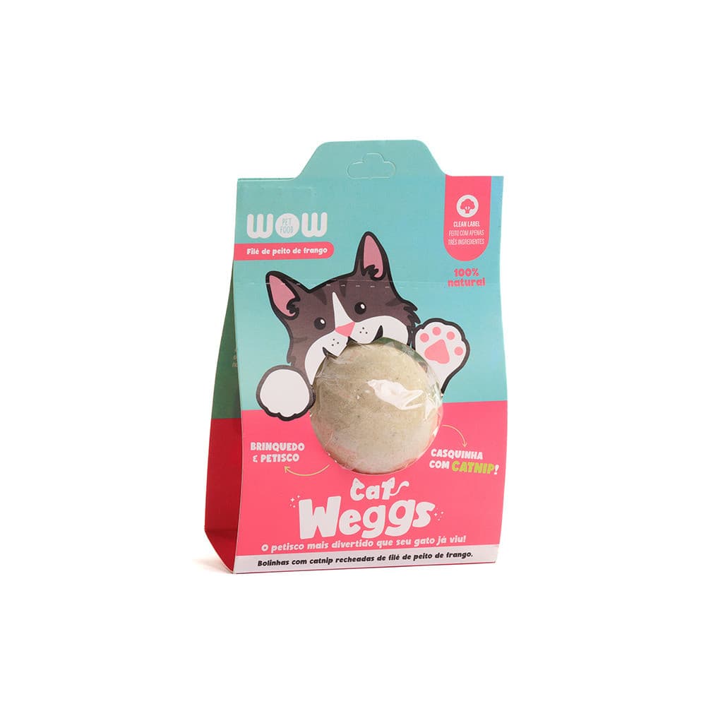 Petisco Brinquedo WOW Para Gatos Sabor Frango com Catnip 15g