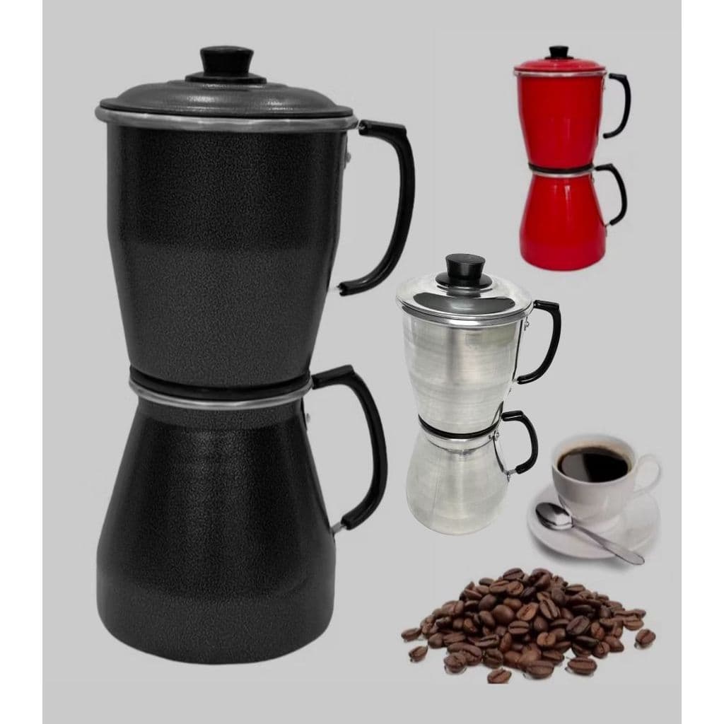 Cafeteira Italiana Econômica 1L Café Passado 6 8 10 Xícaras Alumínio Polida