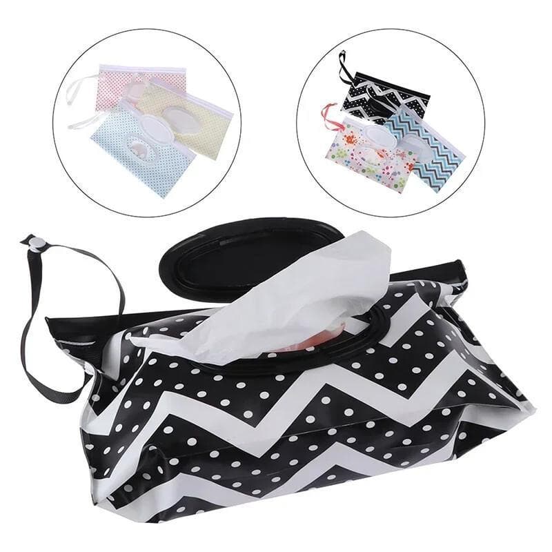 Bolsa de Lenços Umedecidos para Bebê em EVA com Tampa Flip, Caixa de Lenços Fofa com Alça de Encaixe, Bolsa Recarregável